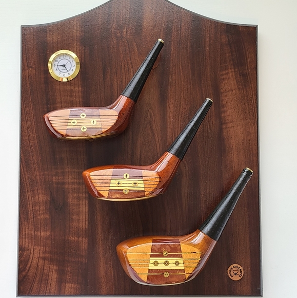 Arnold Palmer 3 golf club decorative plaque with c - Picture 6 of 10